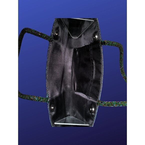 Arrow DESIGNS large pre-Owned vintage glass beaded evening bag handbag - Picture 5 of 8